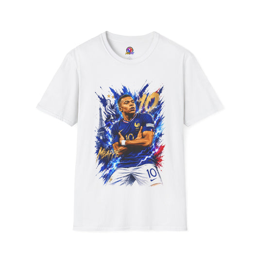France Mbappé Soccer T-Shirt — #10 Blue Action Portrait Tee