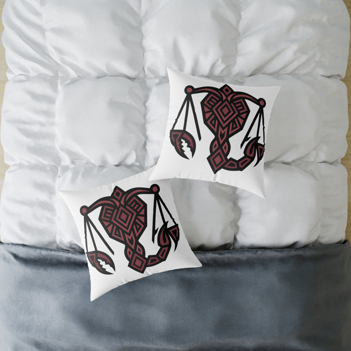 Scorpio Balance Zodiac Square Poly Canvas Pillow