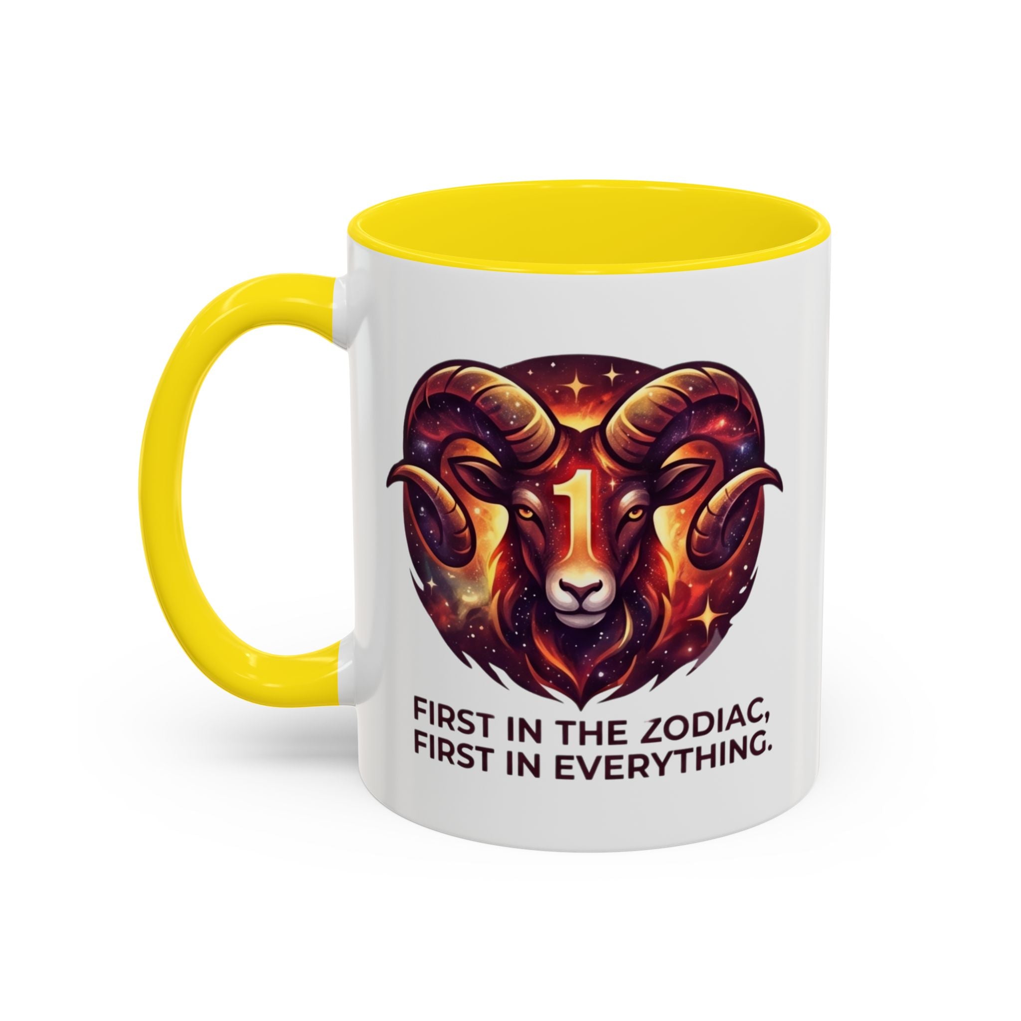 Aries Zodiac Coffee Mug — "First in the Zodiac, First in Everything" Accent Mug
