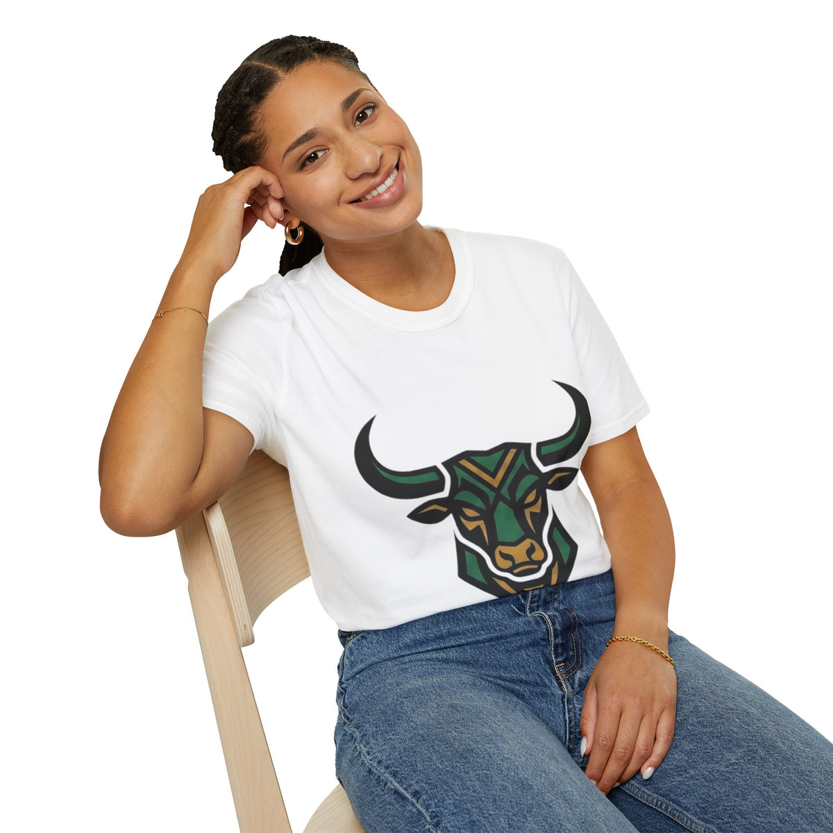 Taurus Bull Head T-Shirt — Geometric Tribal Bull Graphic Tee
