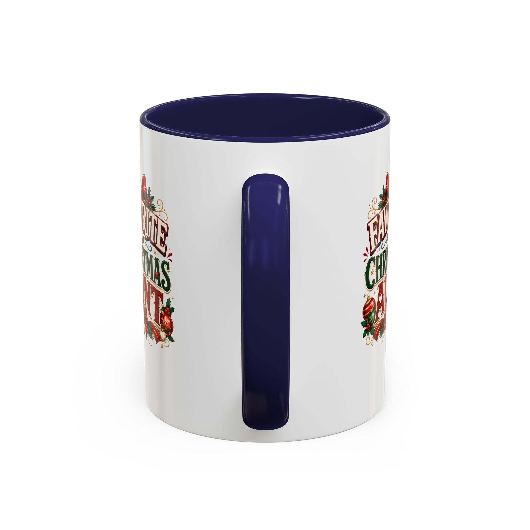 Christmas Aunt Coffee Mug — "Favorite Christmas Aunt" Accent Holiday Mug