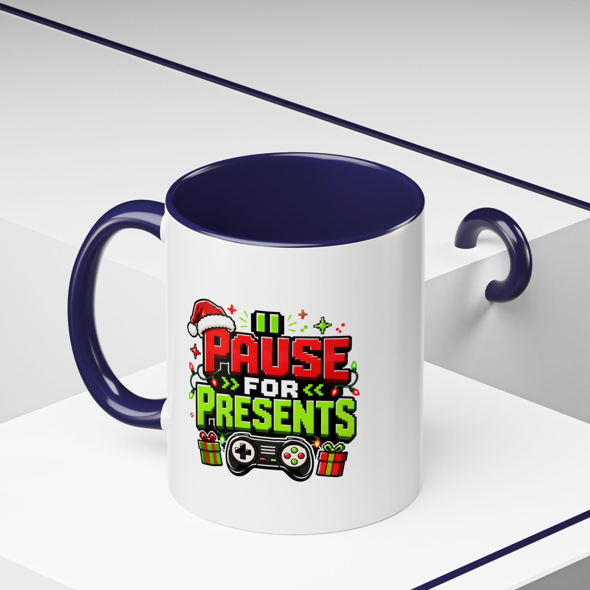 Modern Day Christmas Pause for Presents Christmas Gamer Coffee Mug