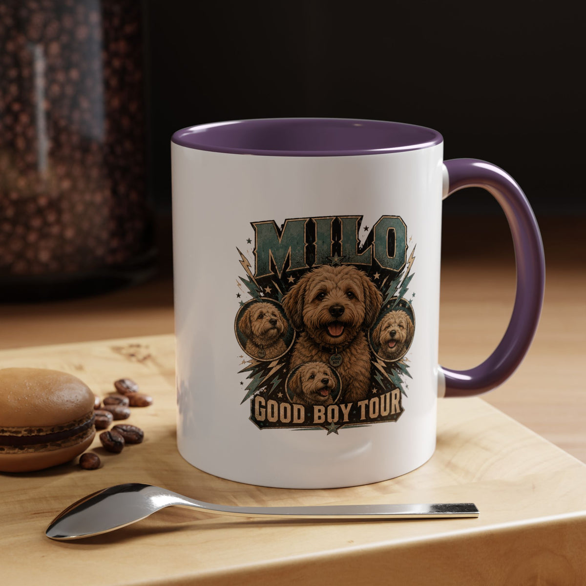 Milo Bailey Dog Dad Mom Milo "Good Boy Tour" Accent Coffee Mug – Personalized Dog Lover Gift