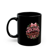Bows and Mistletoe Christmas Mug — Festive Holiday Coffee Cup