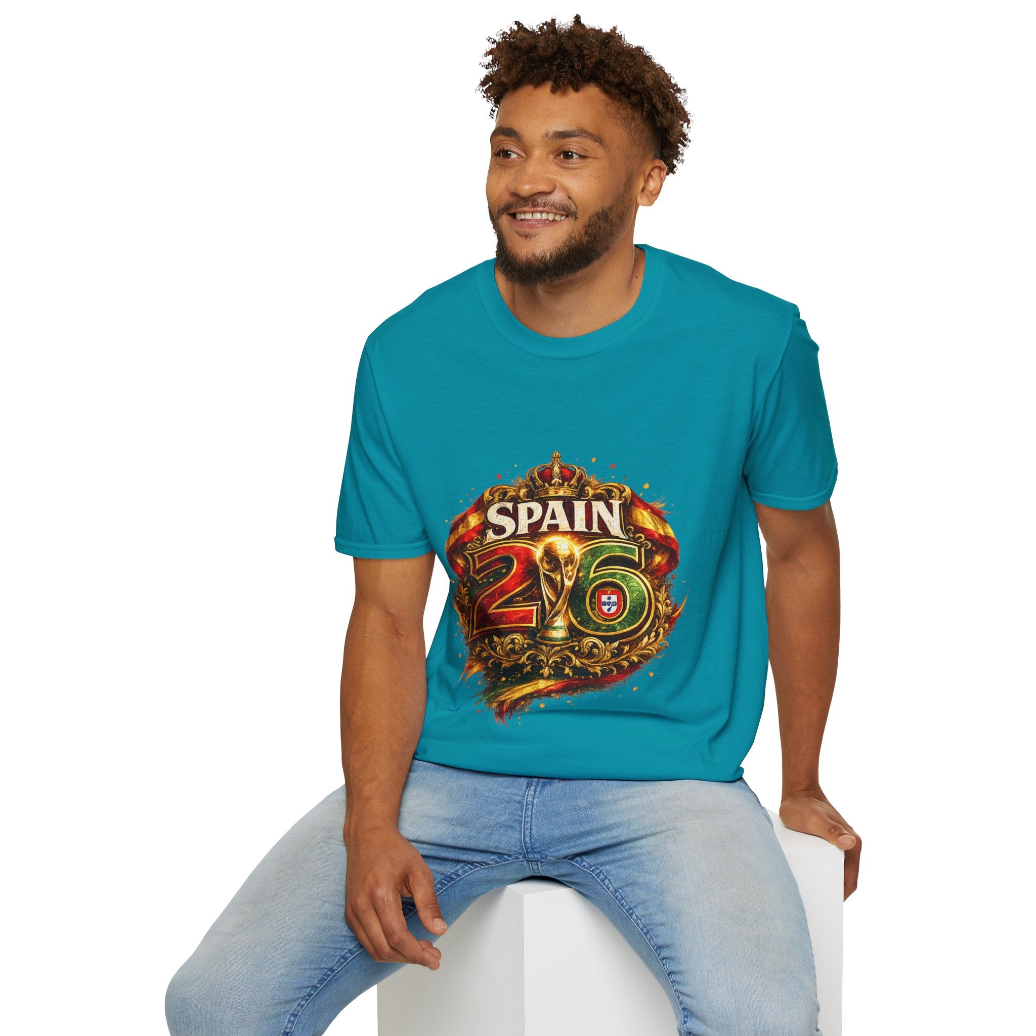 Spain 26 Graphic T-Shirt — Vintage Crowned Soccer Fan Tee