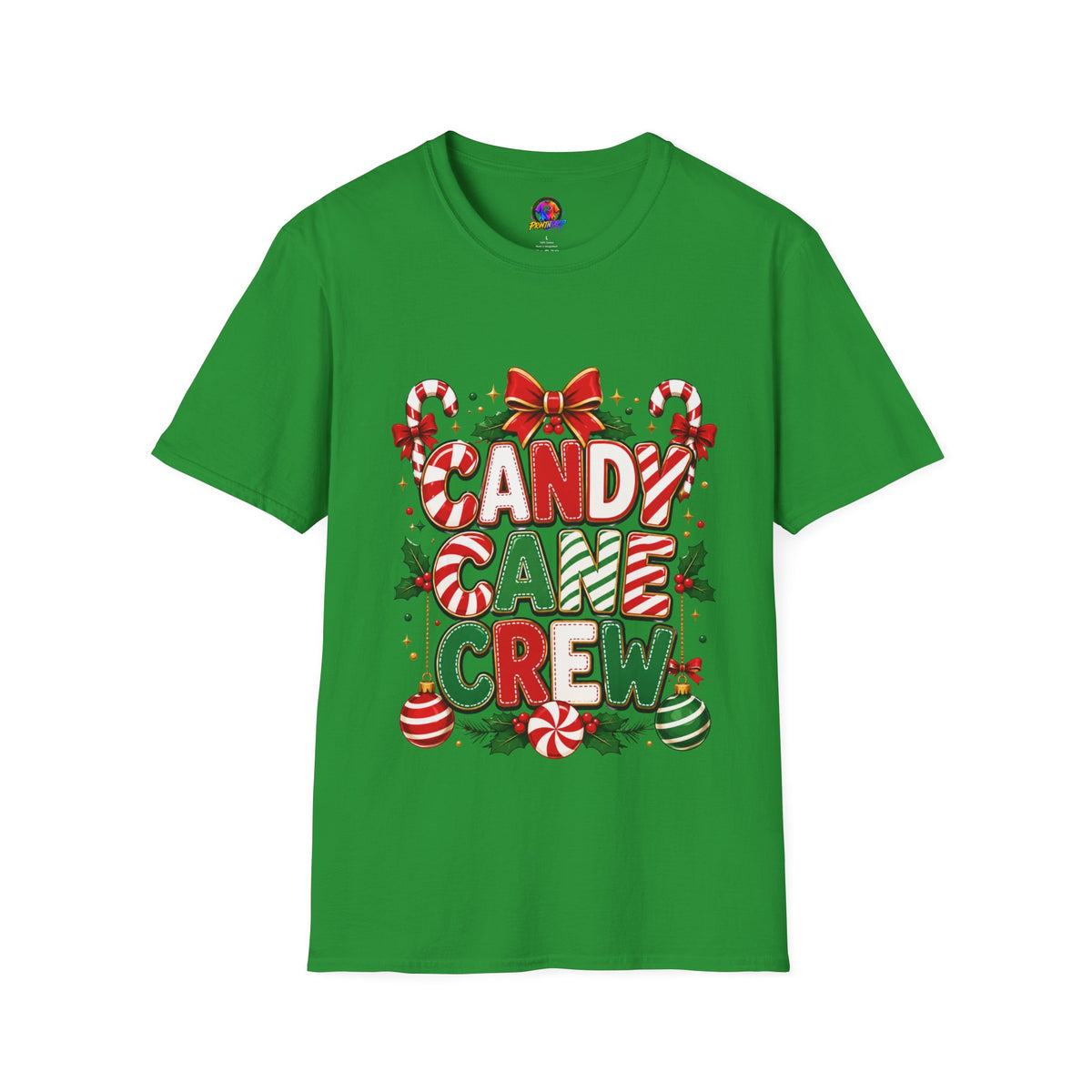 Candy Cane Crew T-Shirt — Festive Christmas Holiday Tee