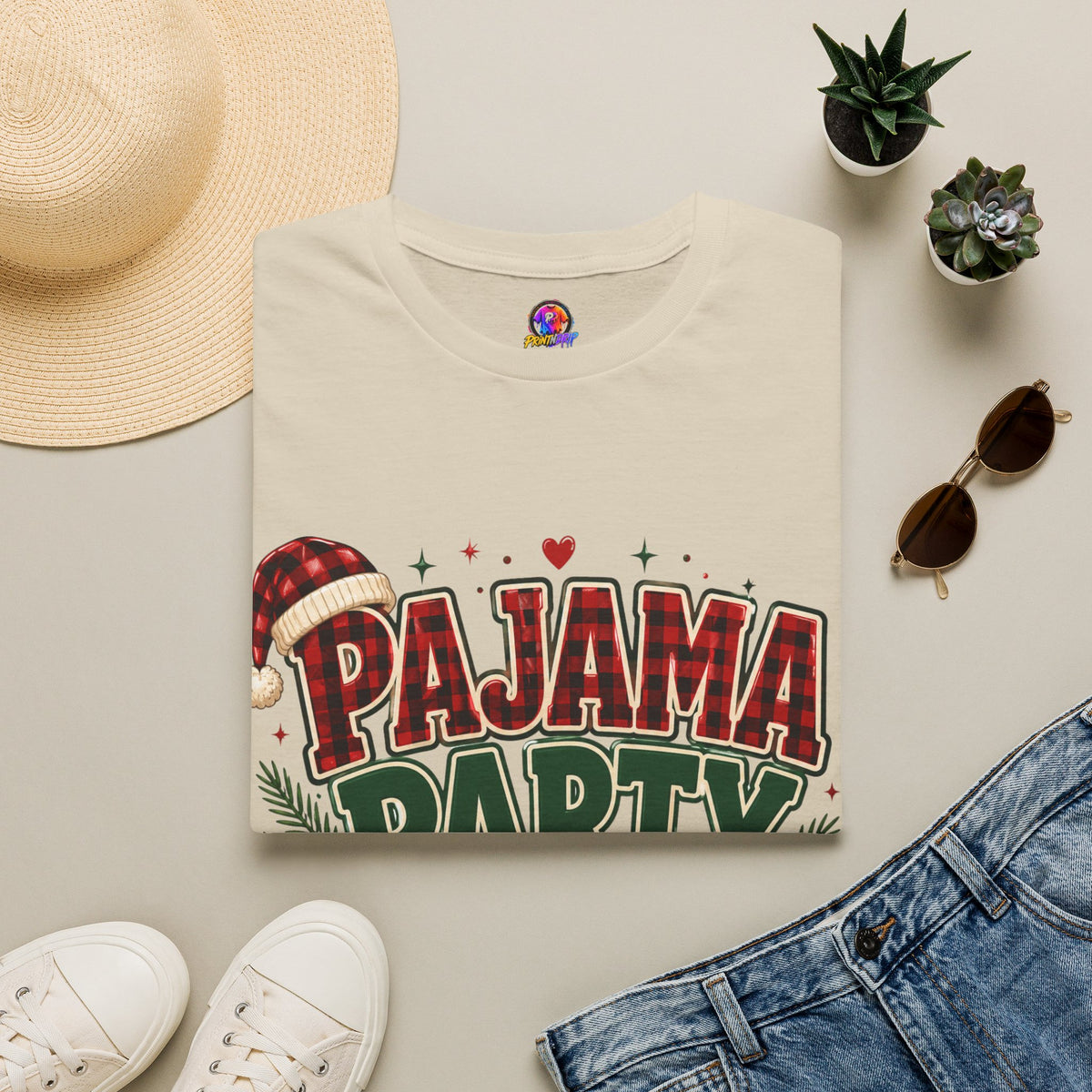 Pajama Party Crew T‑Shirt — Festive Christmas Lounge Tee