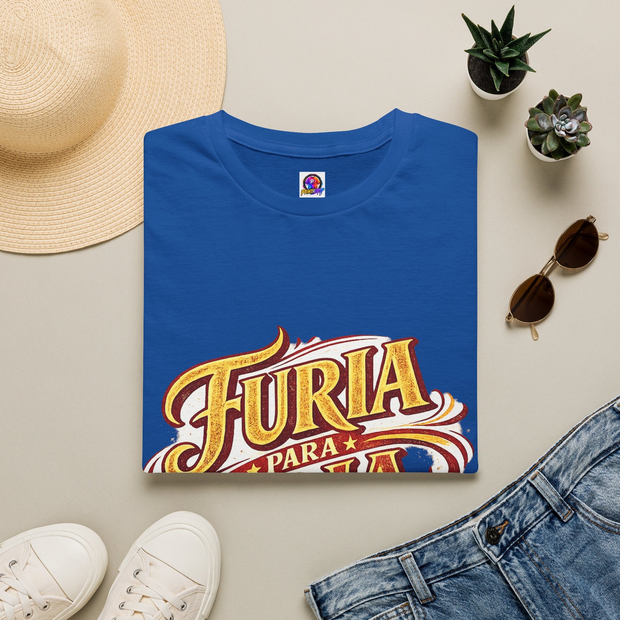 Spain Furia Para Roja Graphic T-Shirt — Bold Spanish Script Tee for Fans & Celebrations