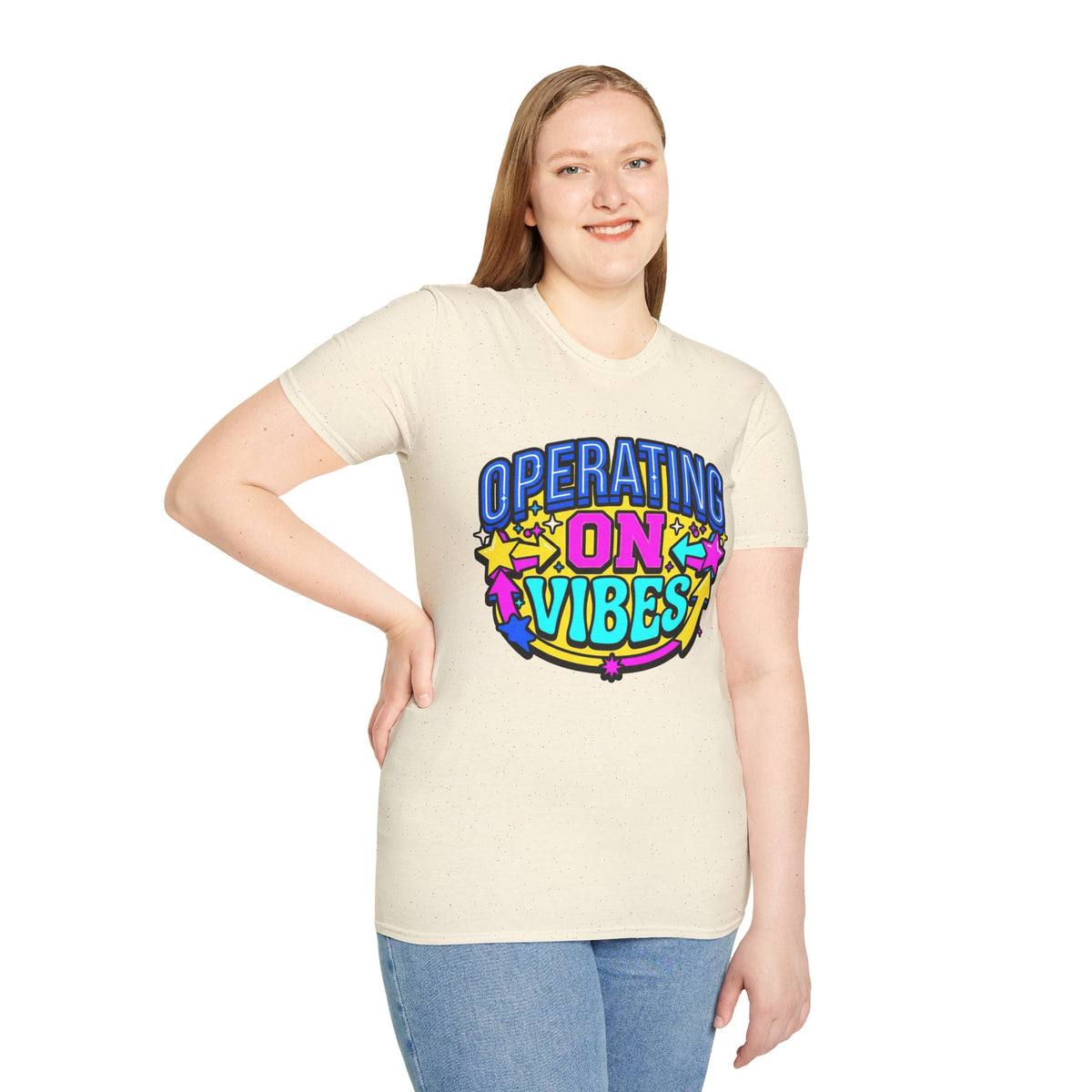 Operating On Good Vibes T-Shirt — Retro Rainbow Positive Energy Tee - Trending Now - August 2026