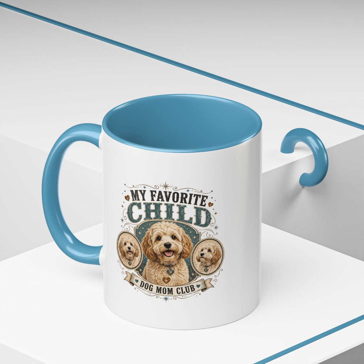 Milo Bailey Dog Dad Mom Dog Mom Coffee Mug — “My Favorite Child” Doodle Dog Portrait Accent Mug