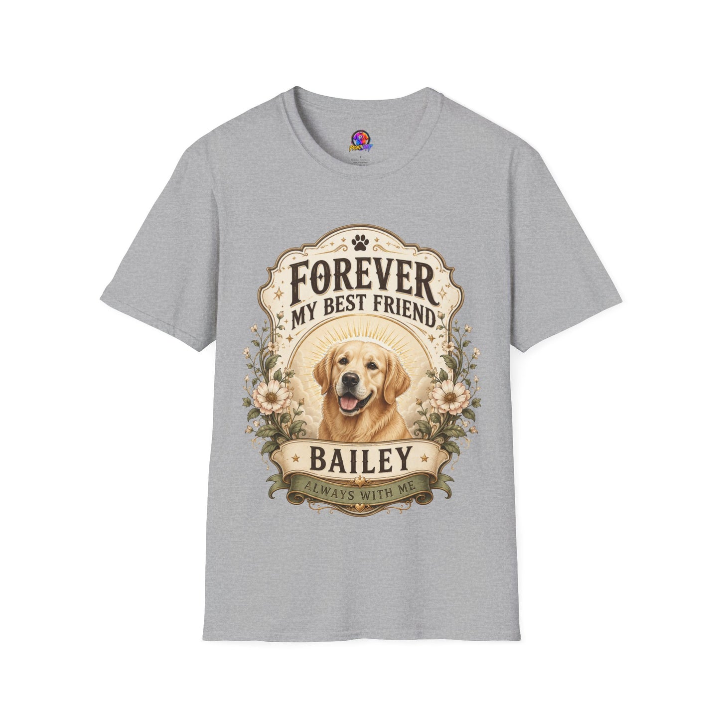 Dog Memorial T-Shirt — "Forever My Best Friend" Personalized Pet Tribute Tee