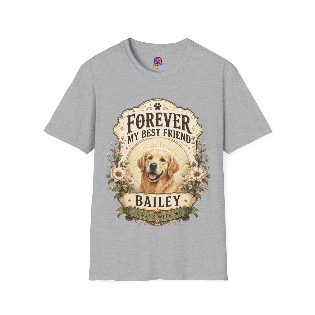 Dog Memorial T-Shirt — "Forever My Best Friend" Personalized Pet Tribute Tee