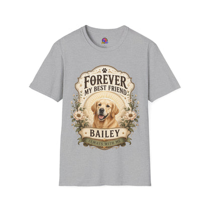 Dog Memorial T-Shirt — "Forever My Best Friend" Personalized Pet Tribute Tee