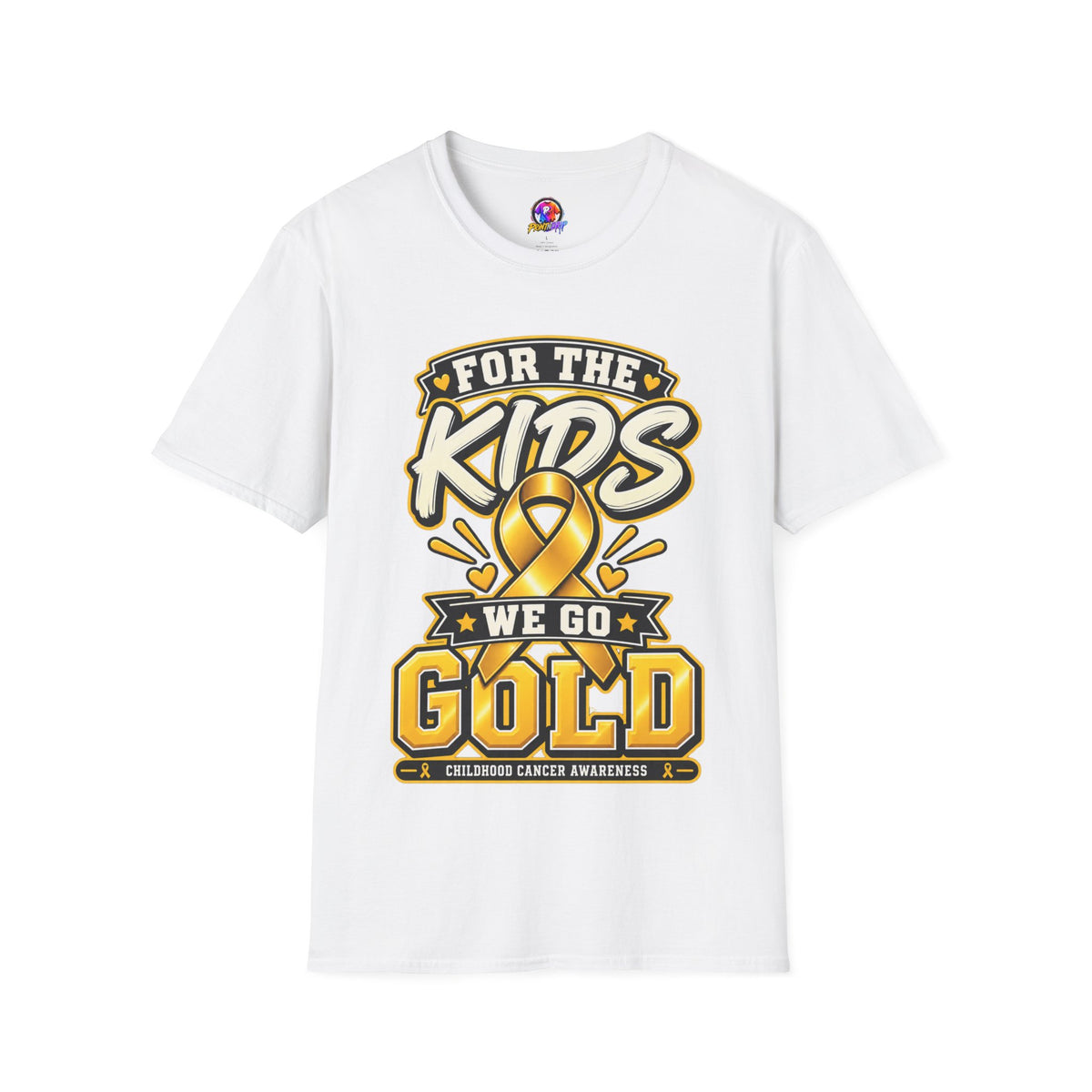 Kids Childhood Cancer Awareness T-Shirt — "For the Kids We Go Gold"