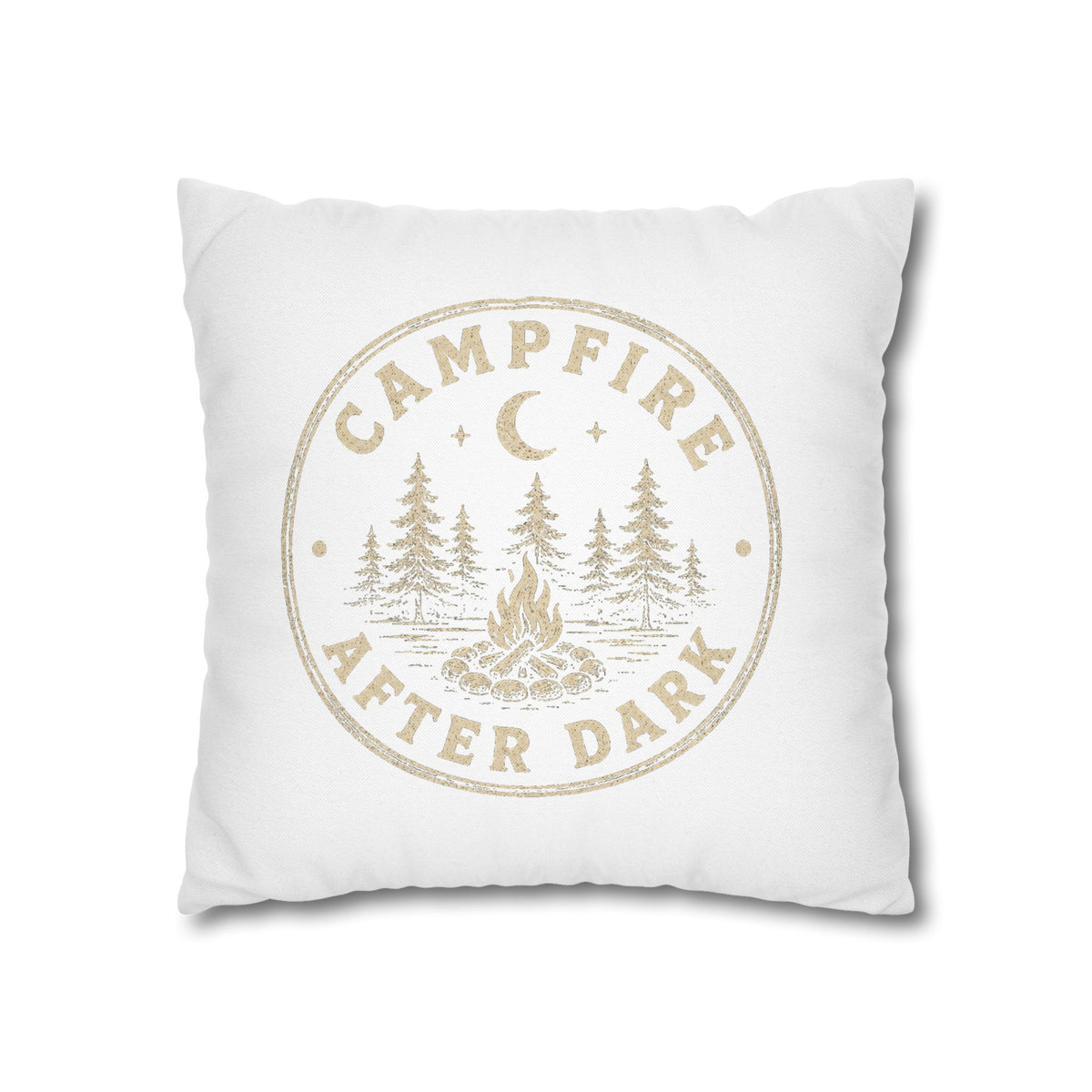 Campfire After Dark Decorative Pillowcase  Milo Bailey Dog Dad Mom— Rustic Camping Throw Pillow Cover