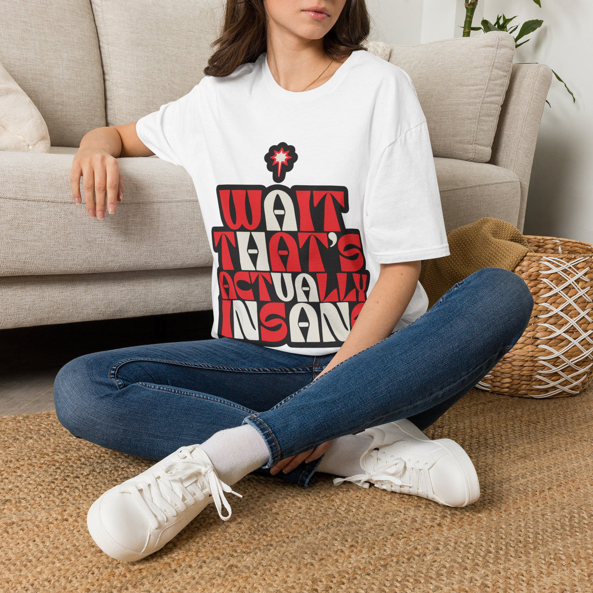 "Wait That's Actually Insane" Retro Red Typography Graphic Tee - Trending Now - September 2026