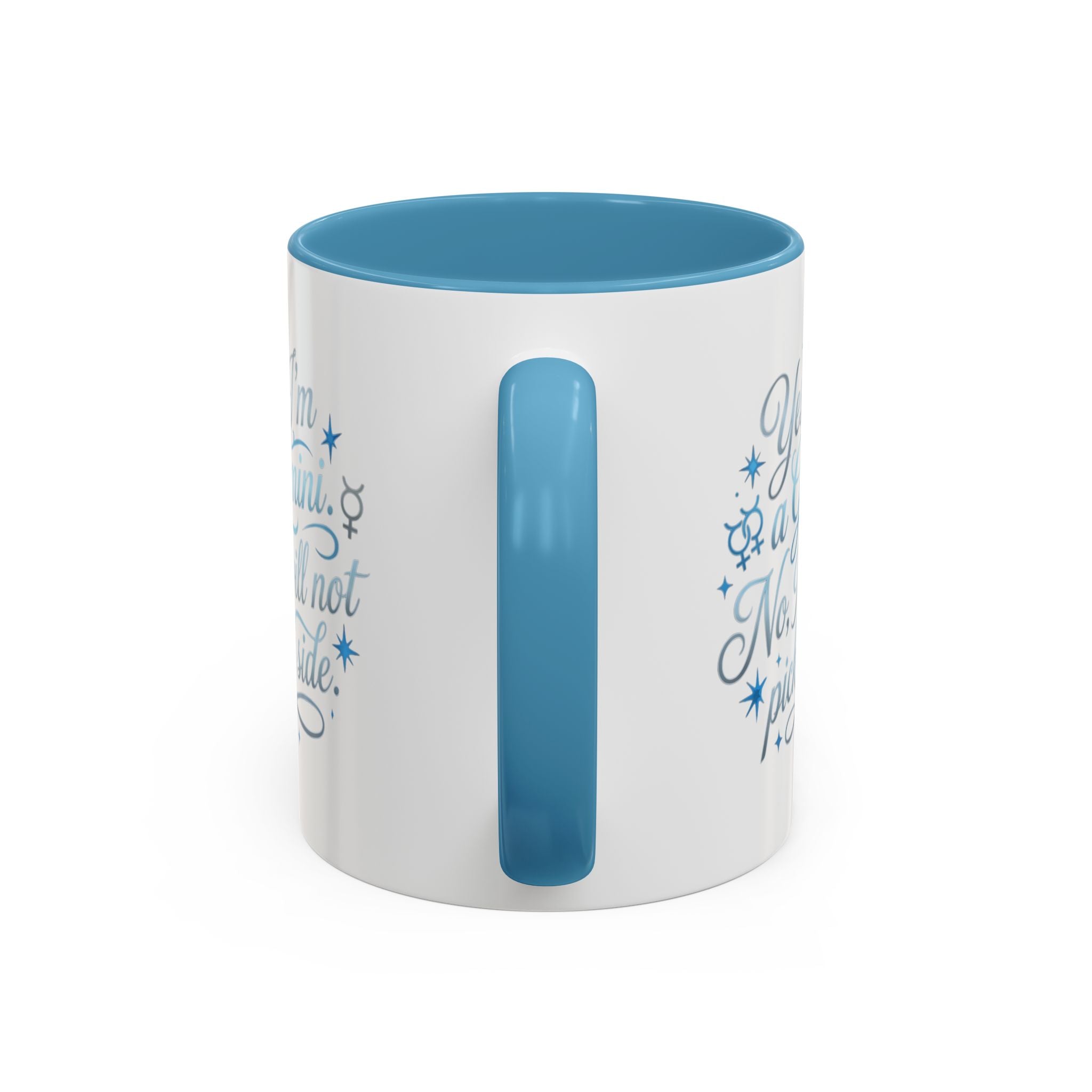 Gemini Zodiac Accent Coffee Mug – “Yes, I’m a Gemini. No, I will not pick a side.” – Astrological Gift