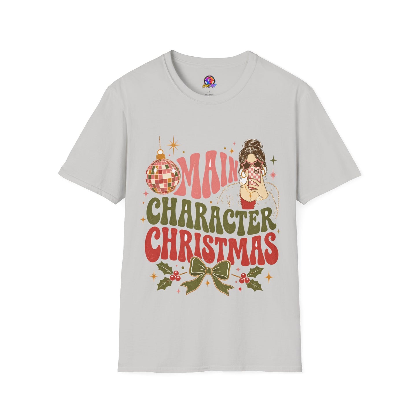 Christmas T-Shirt — "Main Character Christmas" Graphic Tee (Holiday Mom Aesthetic)