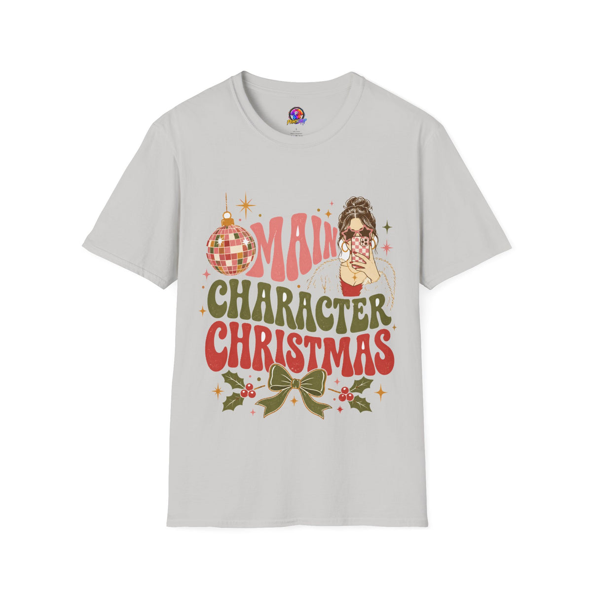 Christmas T-Shirt — "Main Character Christmas" Graphic Tee (Holiday Mom Aesthetic)
