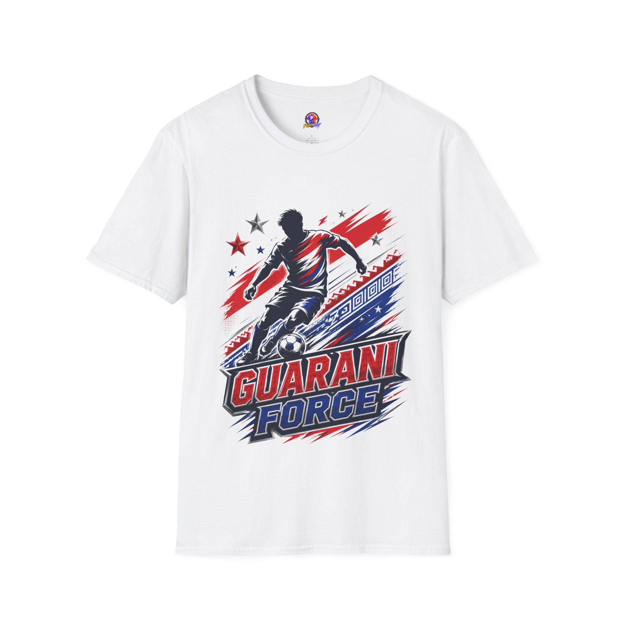 Paraguay Guarani Force Soccer T-Shirt — Red, White & Blue Futbol Fan Tee