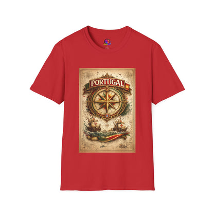 Portugal Compass T‑Shirt — Vintage Nautical Travel Tee