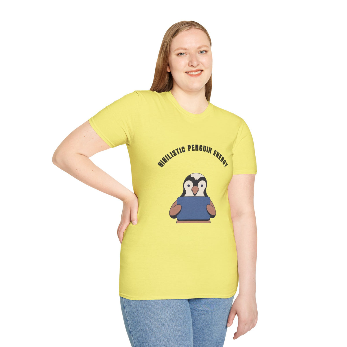Nihilistic Penguin Energy T-Shirt — Cute Sarcastic Graphic Tee - Trending Now - September 2026