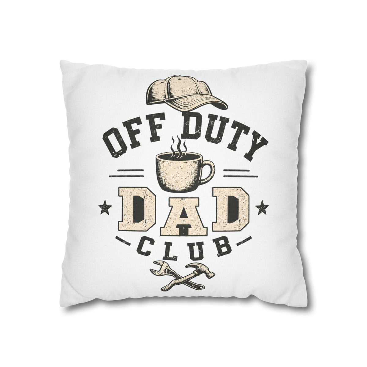 Throw Pillowcase — "Off Duty Dad Club" Decorative Pillowcase Milo Bailey Dog Dad Mom