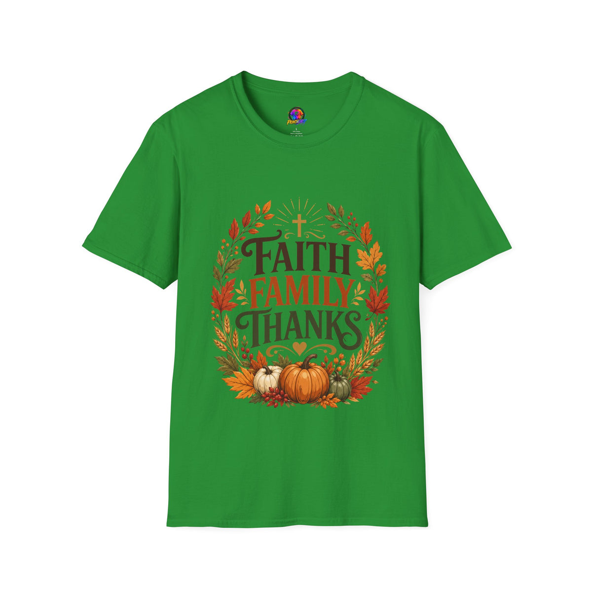 Thanksgiving T-Shirt Faith Family Thanks T-Shirt — Fall Pumpkin Thanksgiving Christian Tee