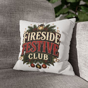 Christmas Fireside Festive Club Holiday Throw Pillowcase