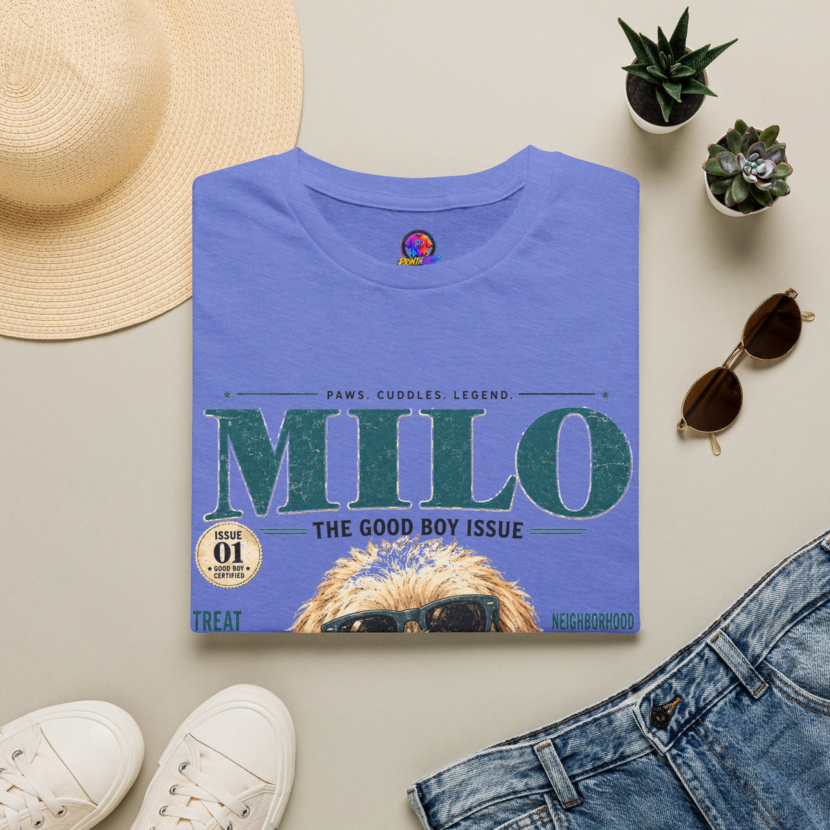 Milo 'The Good Boy Issue' T-Shirt — Cute Dog Magazine Cover Tee