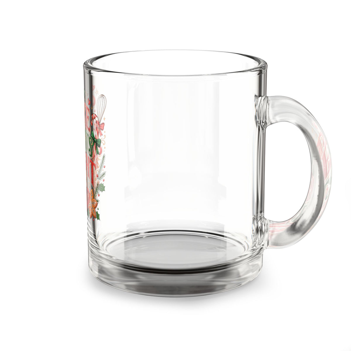Christmas Glass Mug 10 oz  Bake Spirits Bright Glass Mug — 10oz Christmas Baking Holiday Coffee Cup