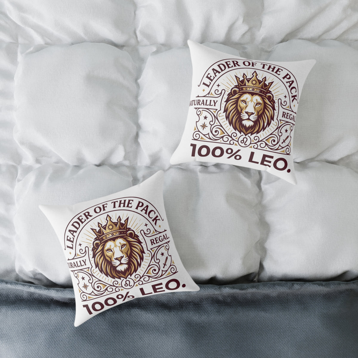 Leo Zodiac Leader Of The Pack Square Poly Canvas Pillow