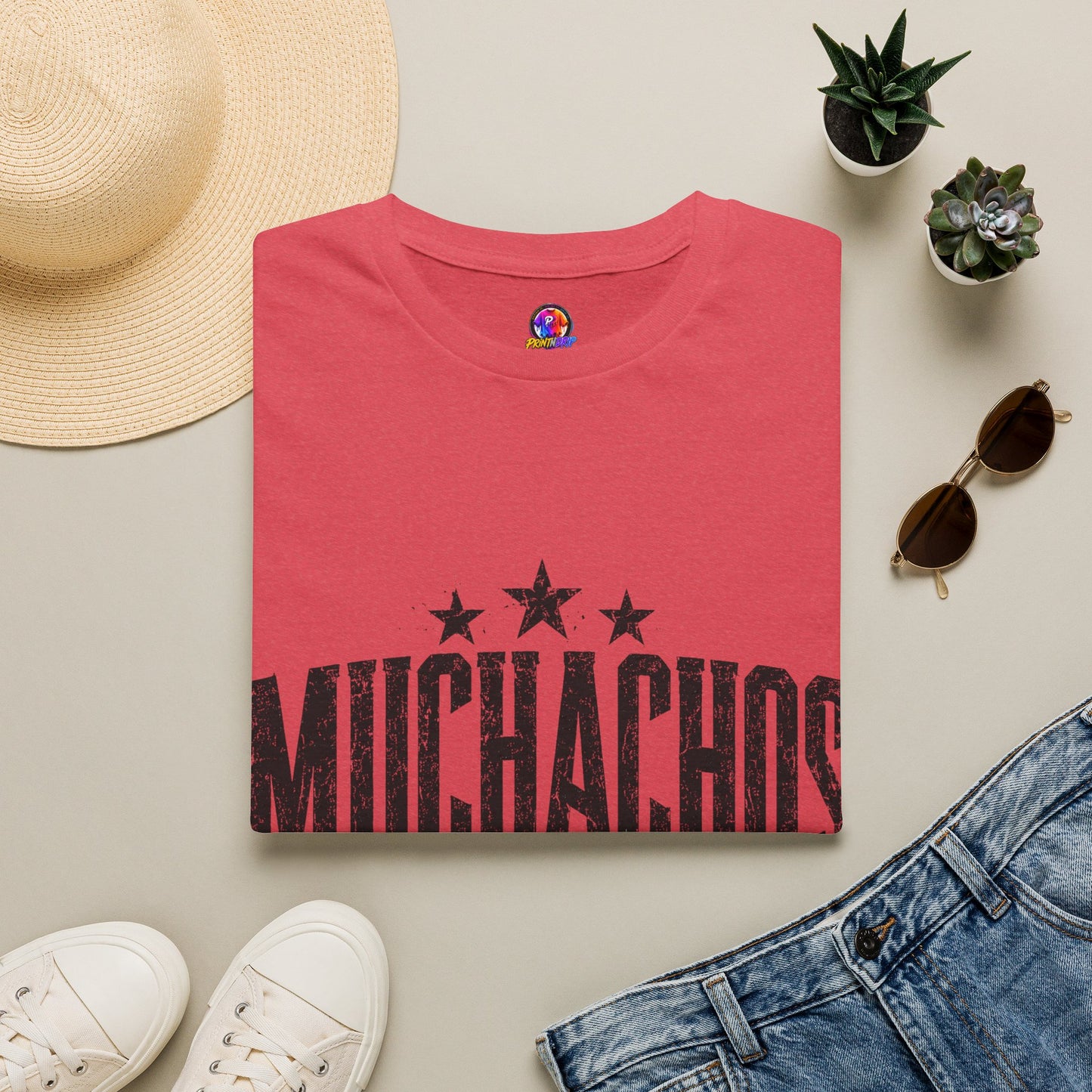 Muchachos Graphic T‑Shirt — Vintage Distressed Crew Tee - Argentina Song, slogan, favorite chant