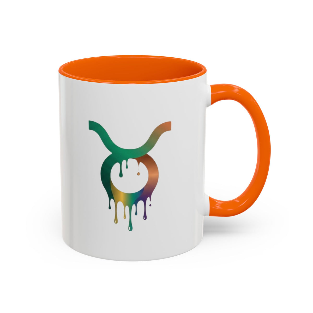Taurus Drip Zodiac Coffee Mug — Colorful Taurus Symbol Accent Mug
