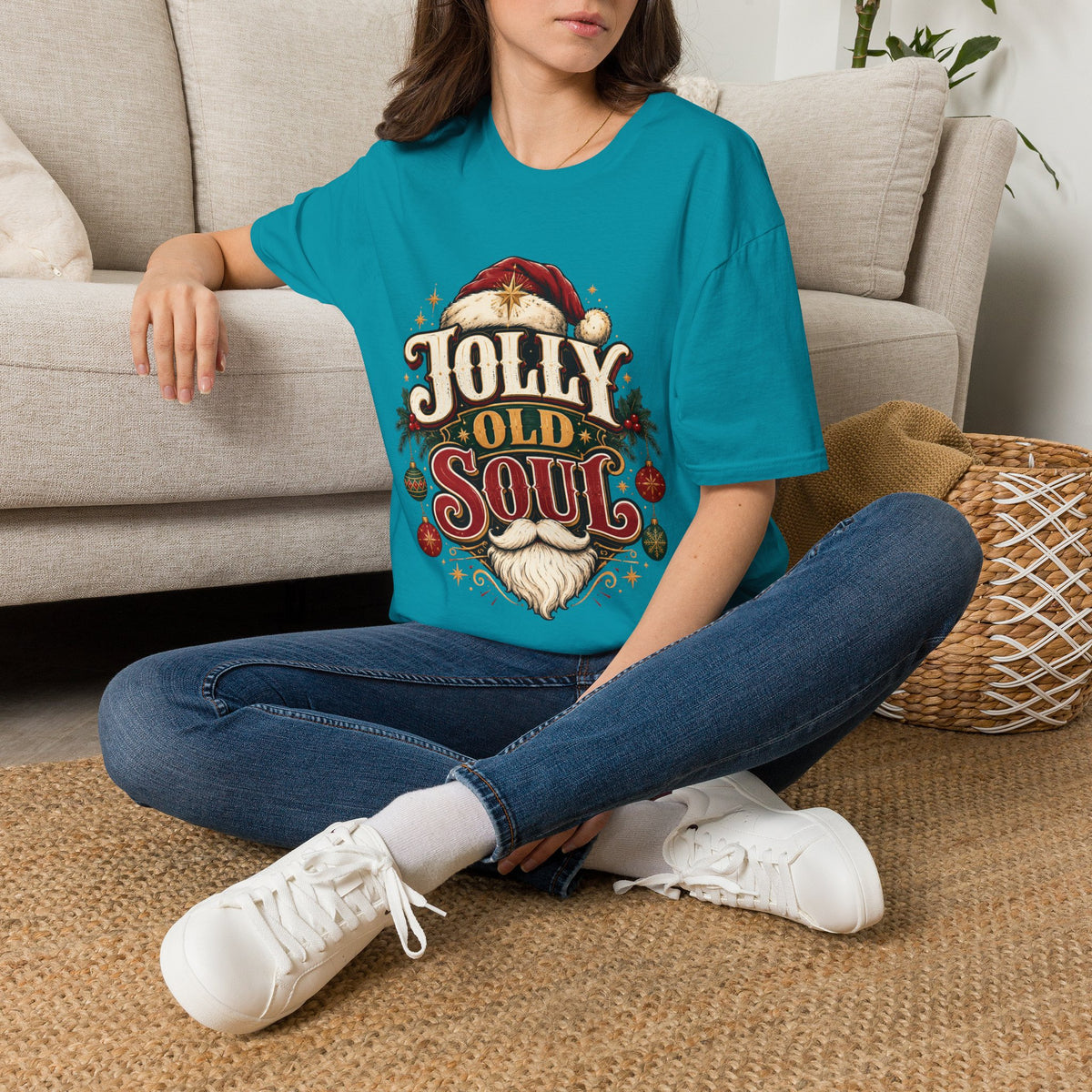 Jolly Old Soul T-Shirt — Vintage Santa Holiday Graphic Tee