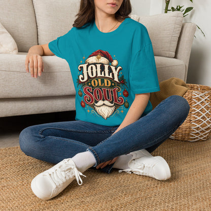 Jolly Old Soul T-Shirt — Vintage Santa Holiday Graphic Tee
