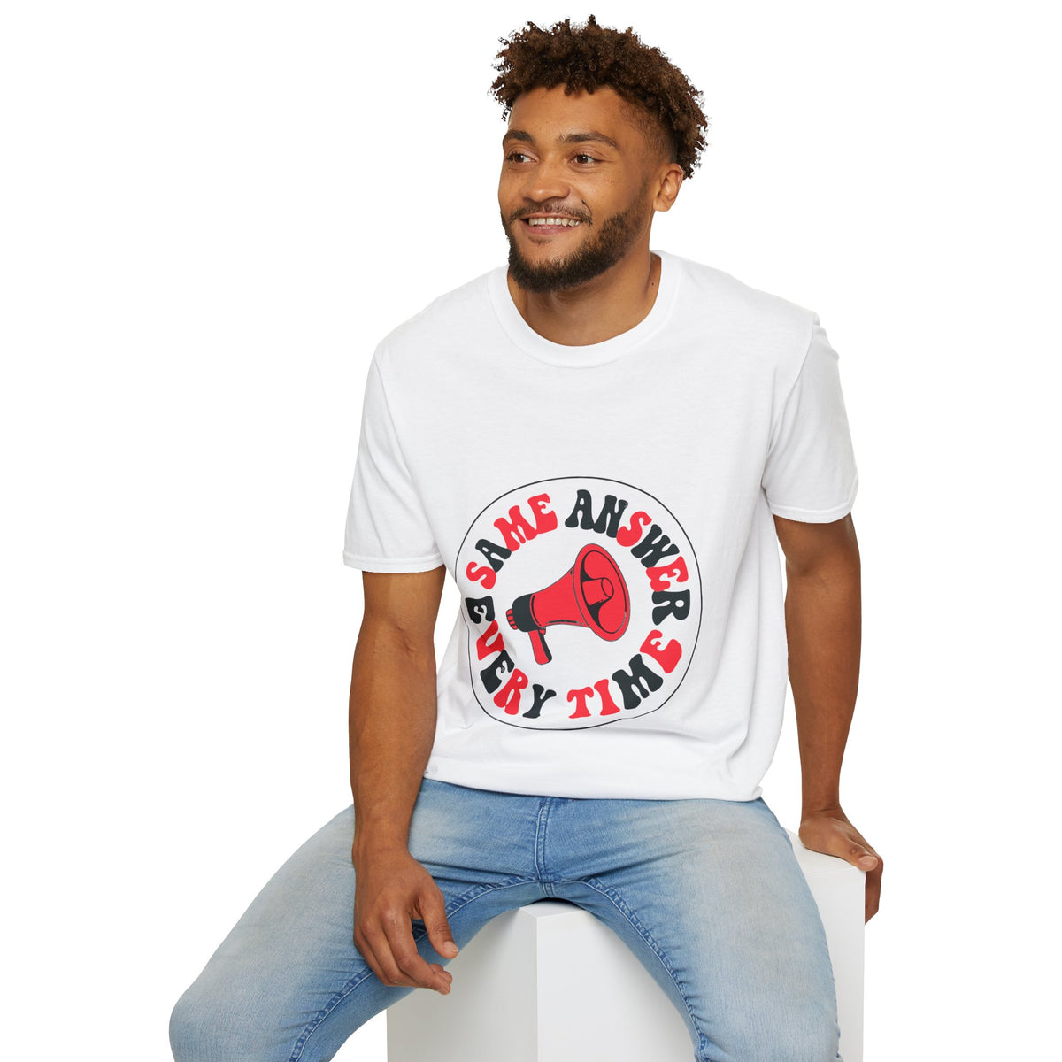 Same Answer Every Time T-Shirt — Retro Megaphone Graphic Tee - Trending Now - August 2026