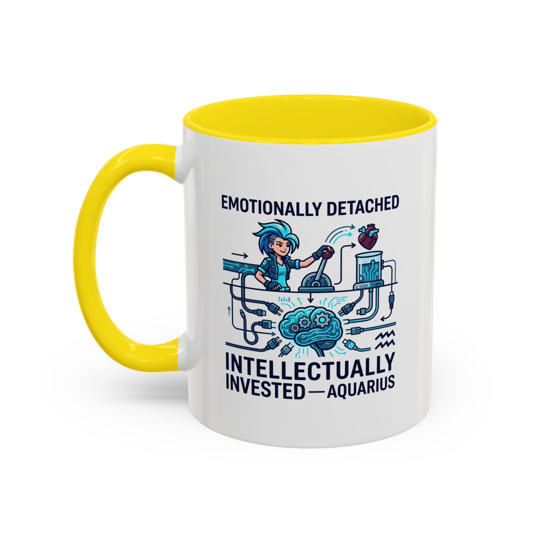 Aquarius Coffee Mug - "Emotionally Detached, Intellectually Invested" Accent Mug 11oz