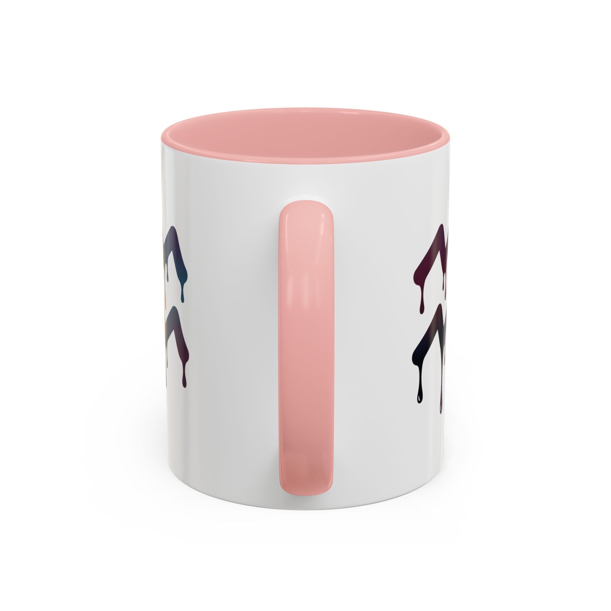 Dripping Rainbow Chevron Accent Coffee Mug — Colorful Gradient Art