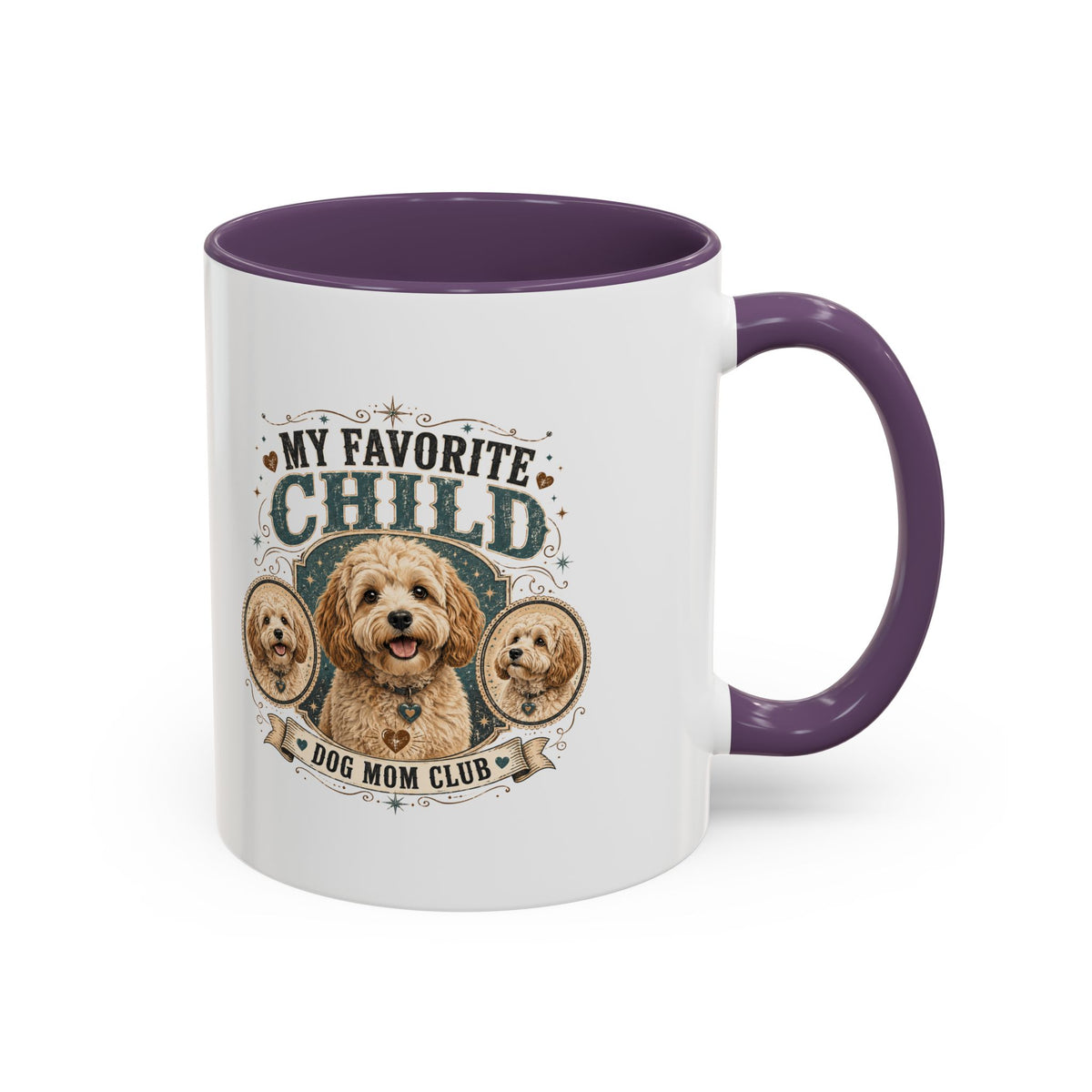 Milo Bailey Dog Dad Mom Dog Mom Coffee Mug — “My Favorite Child” Doodle Dog Portrait Accent Mug
