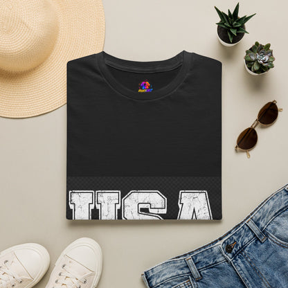 USA Vintage Block T-Shirt — Patriotic Americana Graphic Tee