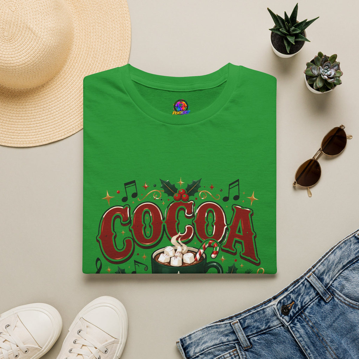 Cocoa and Carols T-Shirt — Cozy Holiday Cocoa Graphic Tee