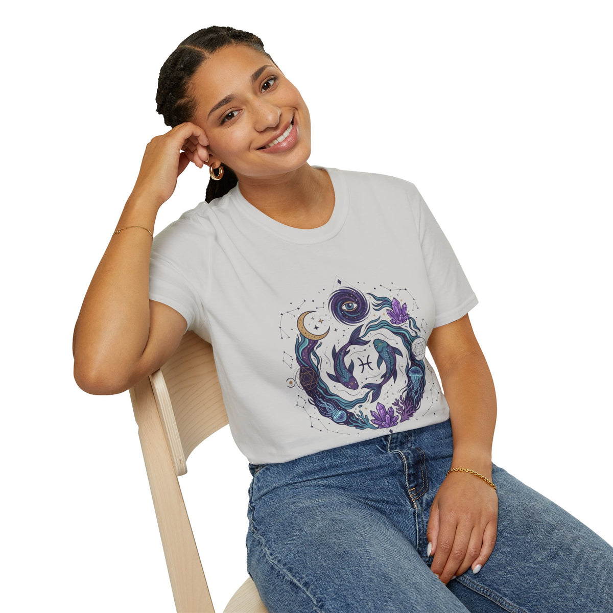 Pisces Mystic Vibes T-Shirt — Astrology Zodiac Tee with 'My vibe is mystical'