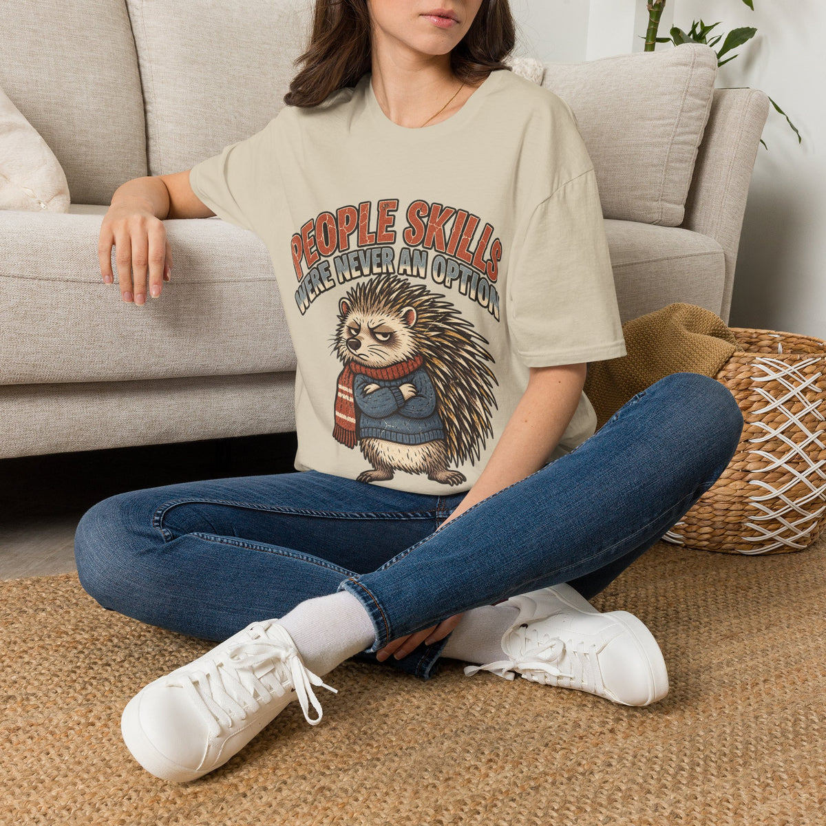 People Skills Were Never An Option T-Shirt — Funny Introvert Porcupine Graphic Tee