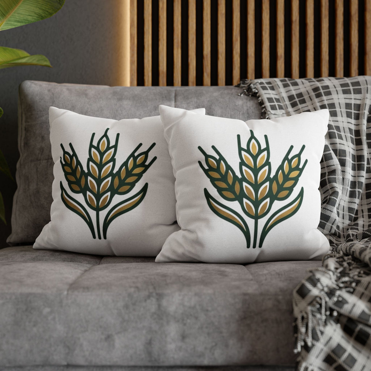 Virgo Wheat Meadow Decorative Pillowcase — Farmhouse Grain Throw Pillow Cover