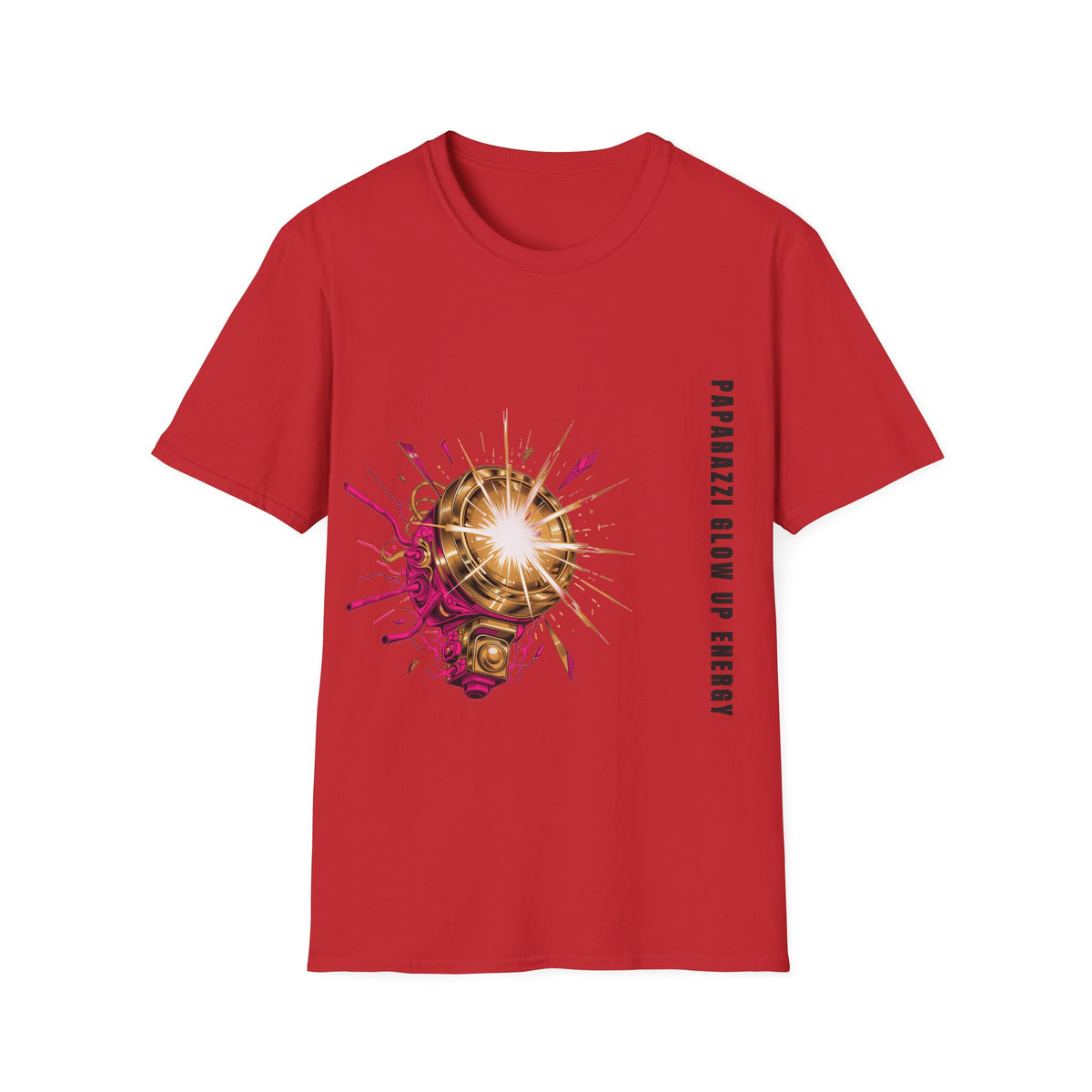 Paparazzi Glow Up Energy Vertical Text Gold Disco Ball White Graphic Tee - Trending Now - September 2026