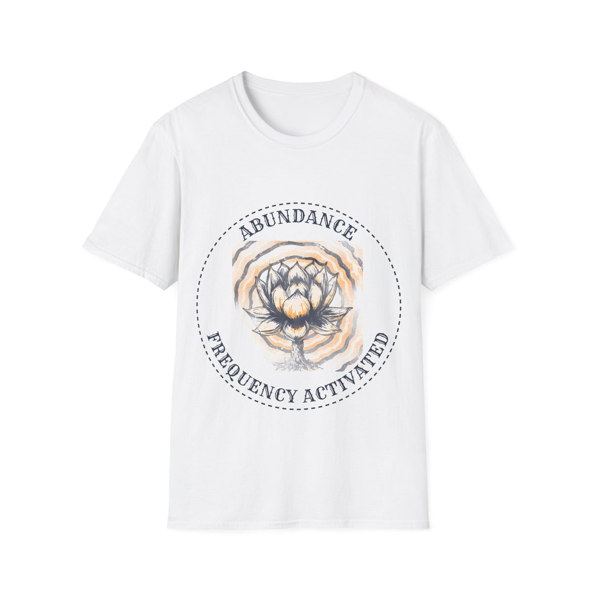 Abundance Frequency Activated Lotus Badge Tee - Spiritual Manifestation Graphic T-Shirt - Trending Now - September 2026