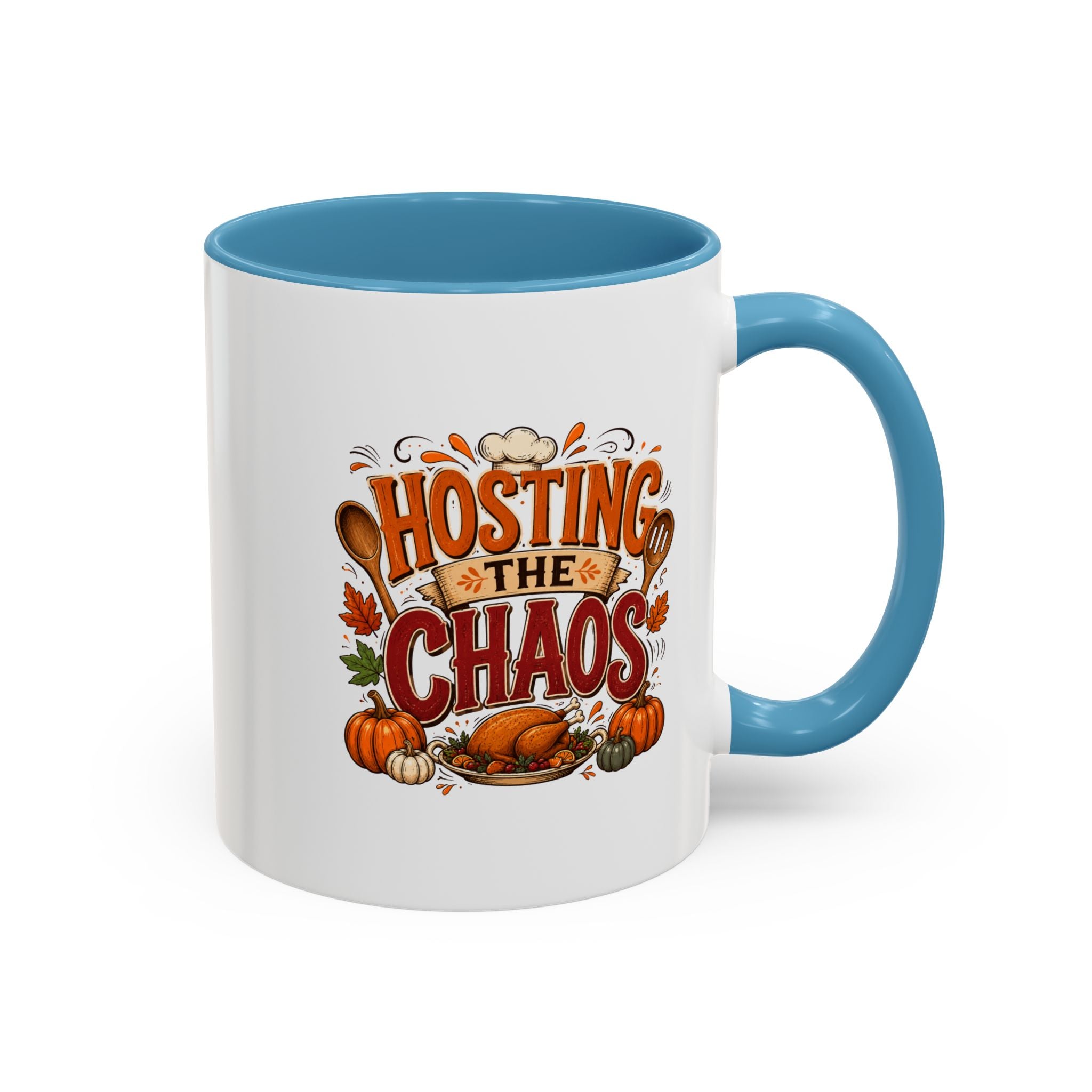 Thanksgiving Mug Hosting the Chaos Accent Coffee Mug — Thanksgiving Pumpkin Fall Kitchen Gift