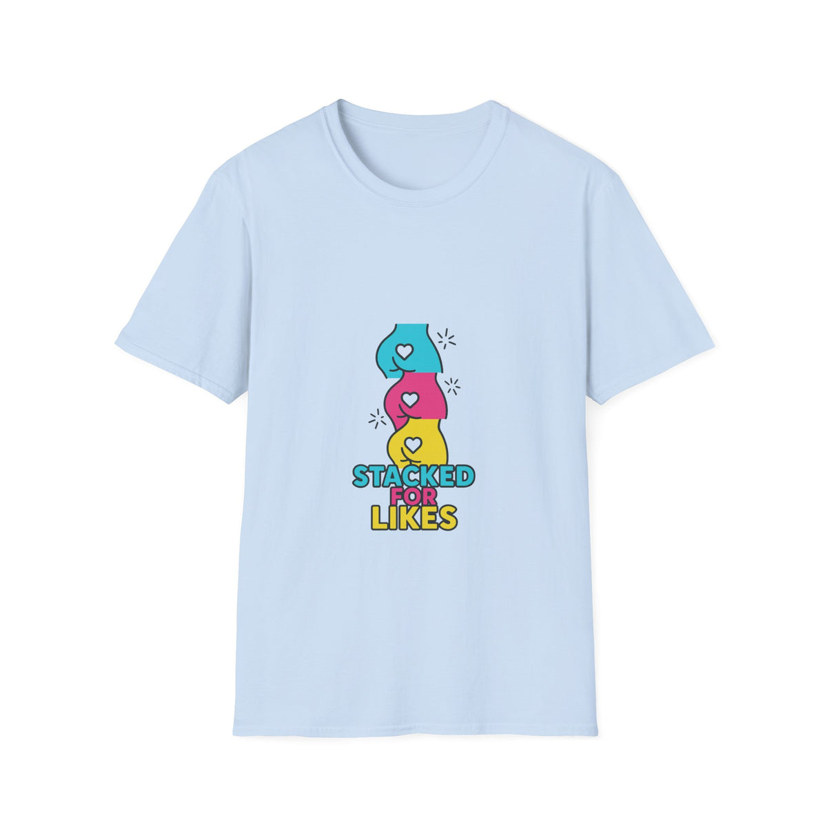 Stacked Likes T-Shirt — Cute Colorful Social Media Hearts Graphic Tee - Trending Now - October 2026
