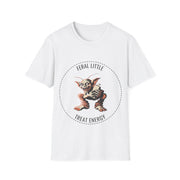 "Feral Little Treat Energy" Gremlin Graphic Tee - Funny Ironic Goblin Meme White T-Shirt - Trending Now - September 2026